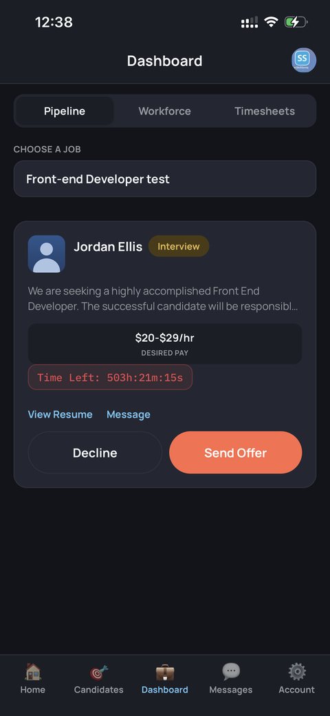 SkillSoniq iOS app: hiring pipeline